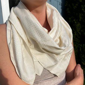 Hermès Silk Sellier Jacquard Scarf in Off-White
